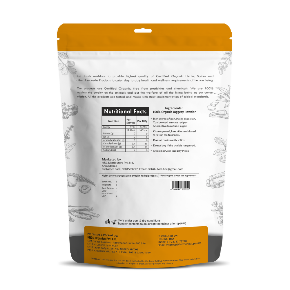 Just Jaivik Organic Jaggery Powder Just Jaivik