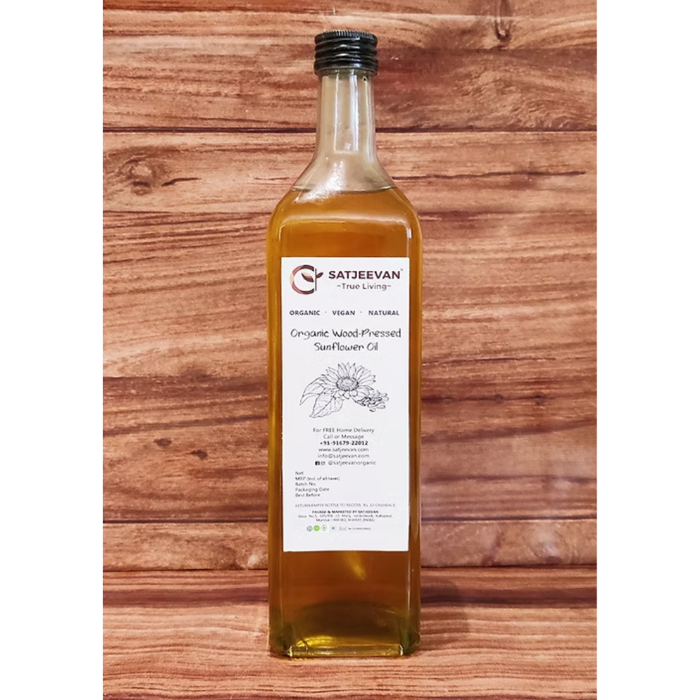 Satjeevan Organic Wood-Pressed Sunflower Oil - Safuron