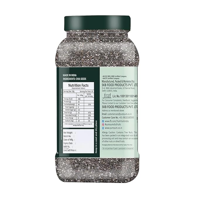 Yum Yum Raw Chia Seeds Jar Yum Yum