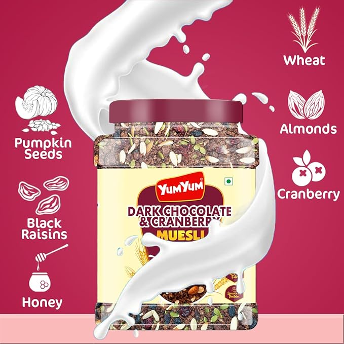 Yum Yum Dark Chocolate & Cranberry Muesli Jar Yum Yum