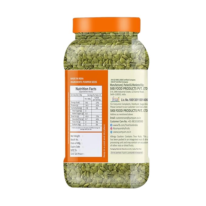 Yum Yum Roasted & Salted Pumpkin Seeds Jar Yum Yum