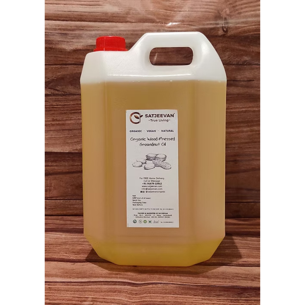 Satjeevan Organic Wood-Pressed Groundnut Oil - Safuron