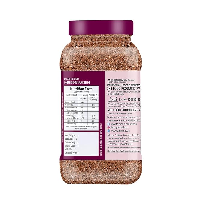 Yum Yum Roasted & Salted Flax Seeds Jar Yum Yum