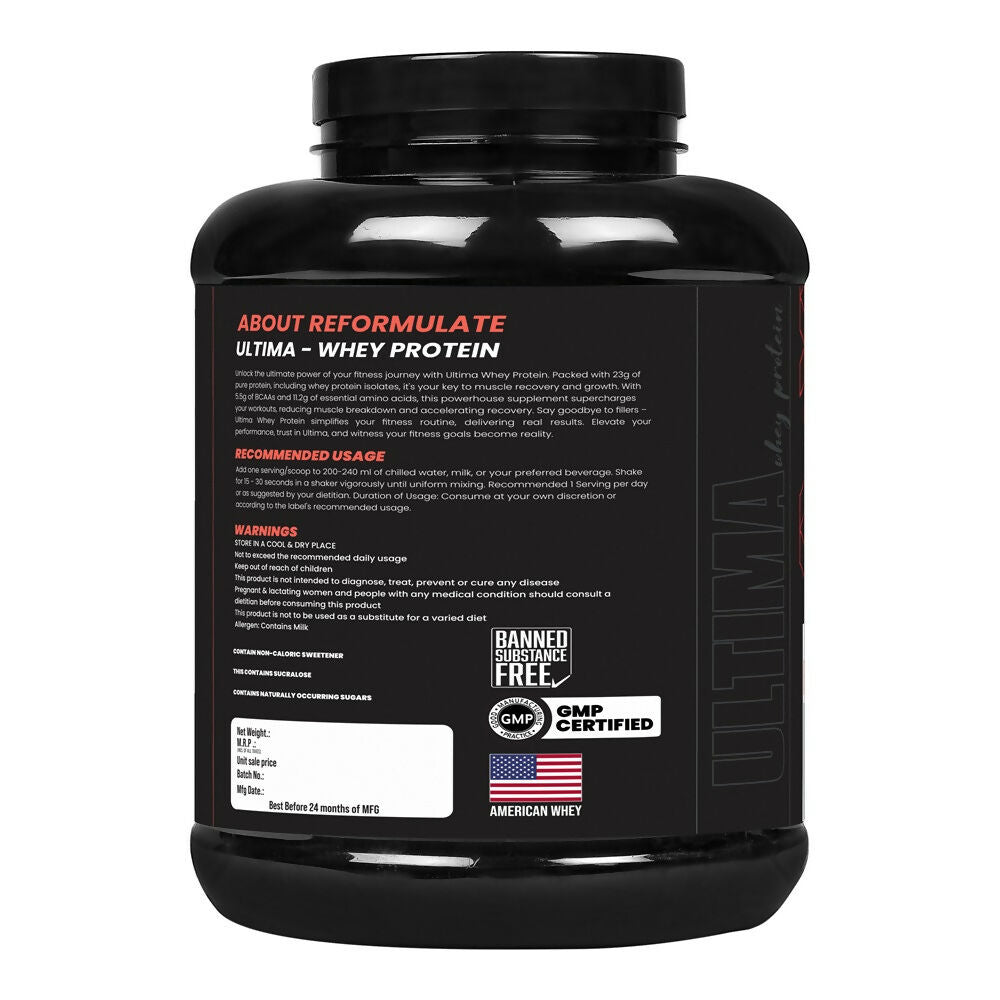 Reformulate Ultima I Whey Protein with Isolate I 23 G Protein I 5.1G BCAA I 10.8 EAA I Pre & Probiotics - Cold Coffee Reformulate