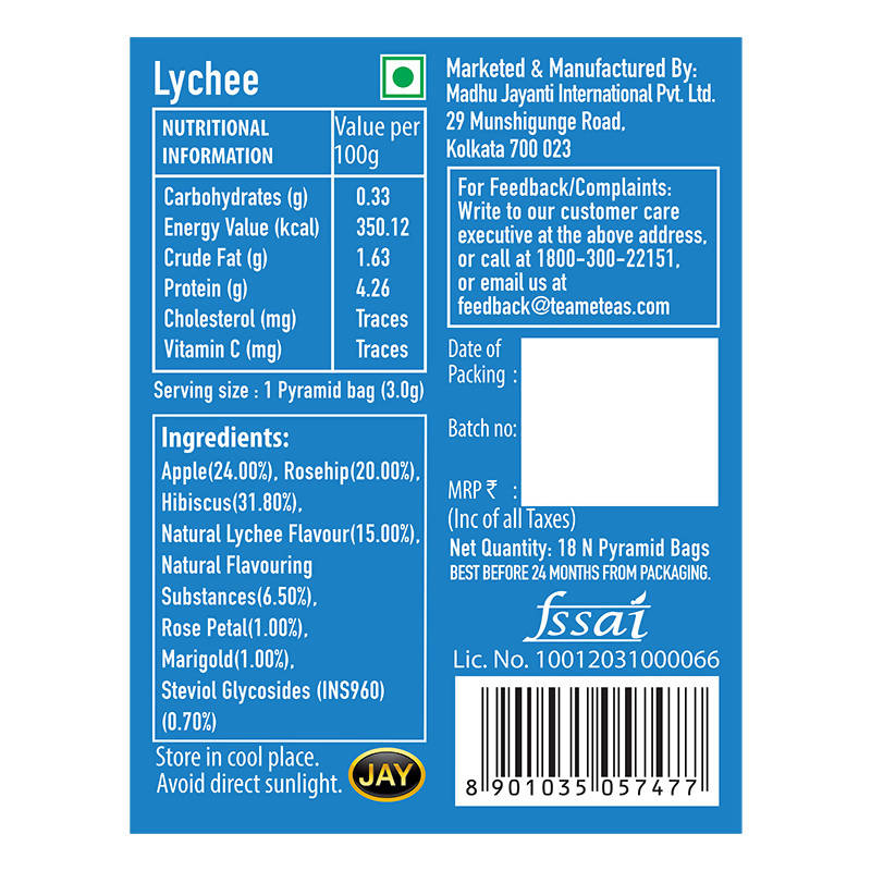 Teame Lychee Ice Brews Freeze Pyramid Bags Teame Teas