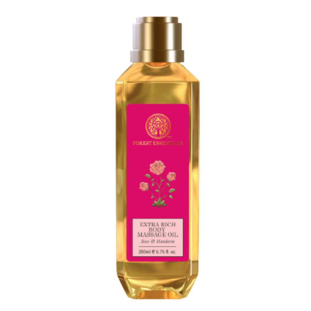 Forest Essentials Extra Rich Almond Body Massage Oil Rose & Mandarin