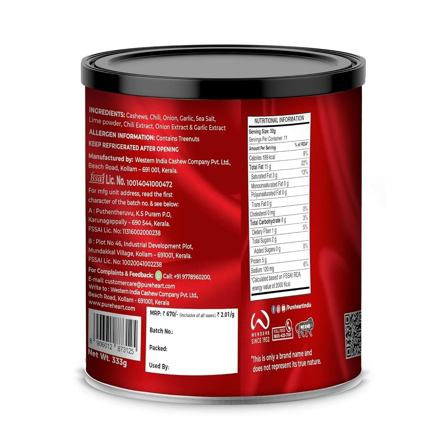 Pureheart Nutreat Fiery Hot Cashews Pureheart