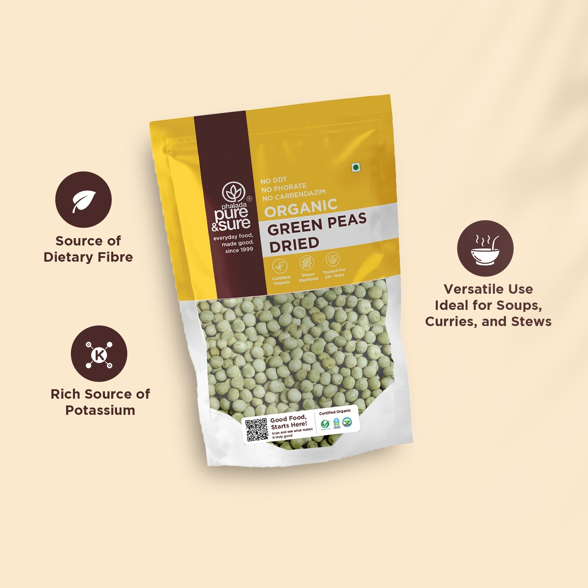 Pure & Sure Organic Green Peas Dried Pure & Sure