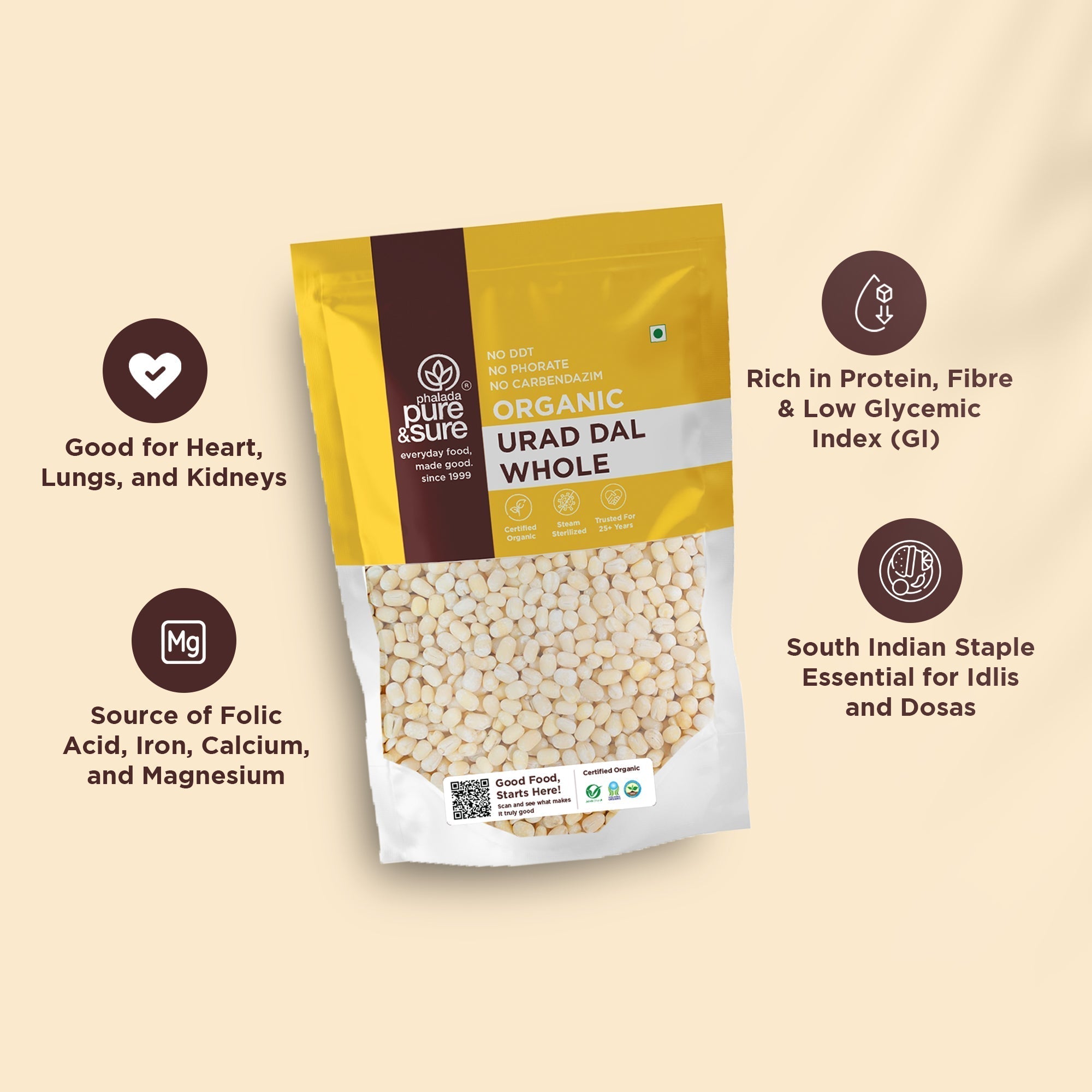 Pure & Sure Organic White Urad Dal Whole Pure & Sure