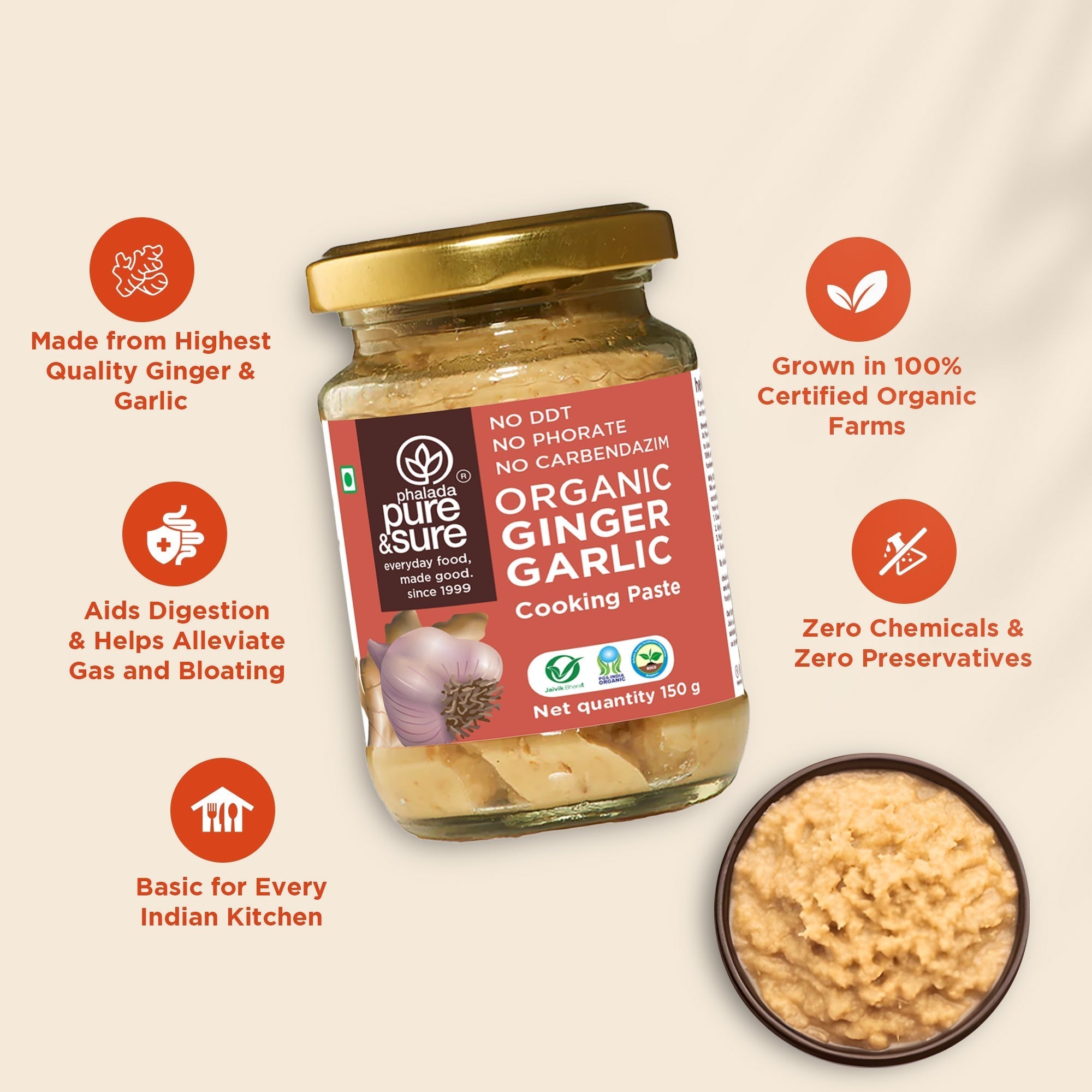 Pure & Sure Organic Ginger Garlic Paste Pure & Sure
