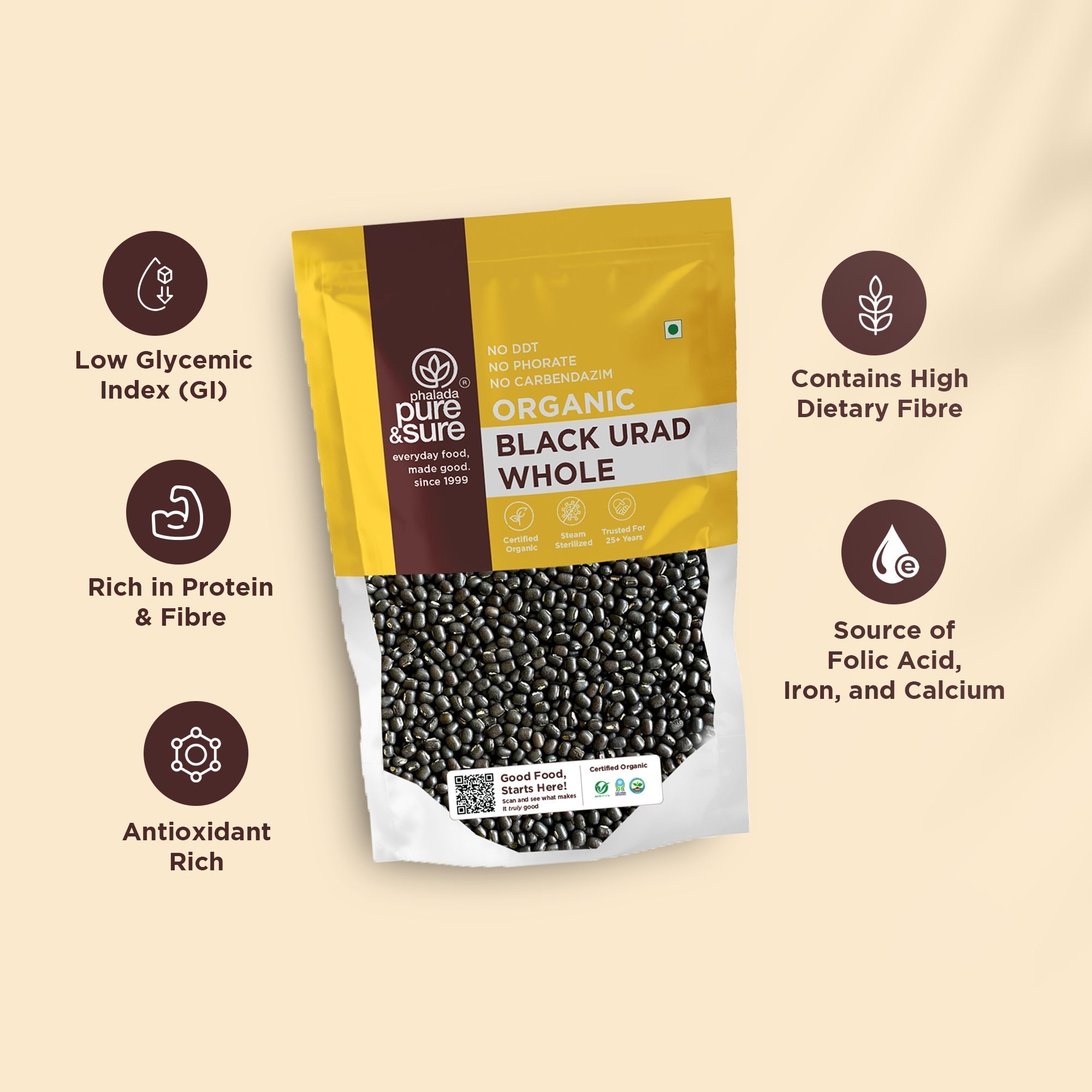 Pure & Sure Organic Black Urad Whole Pure & Sure