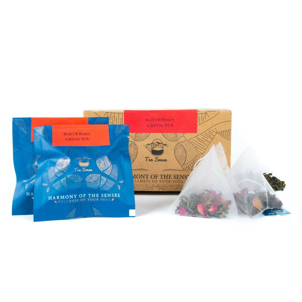 Tea Sense Bed Of Roses Green Tea Bags Box Tea Sense
