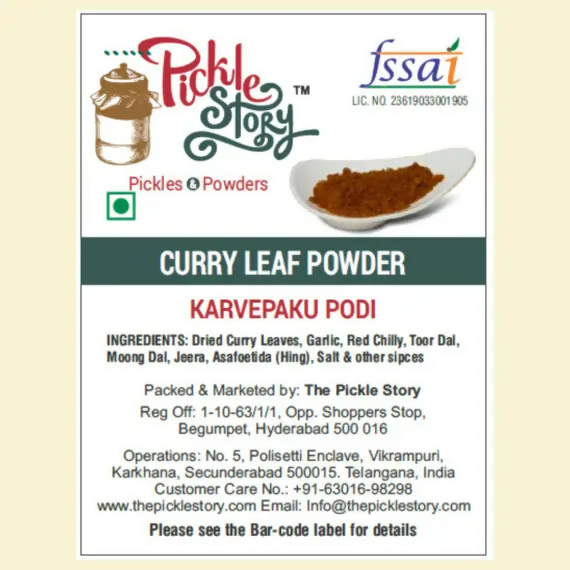 The Pickle Story Curry Leaf Powder The Pickle Story