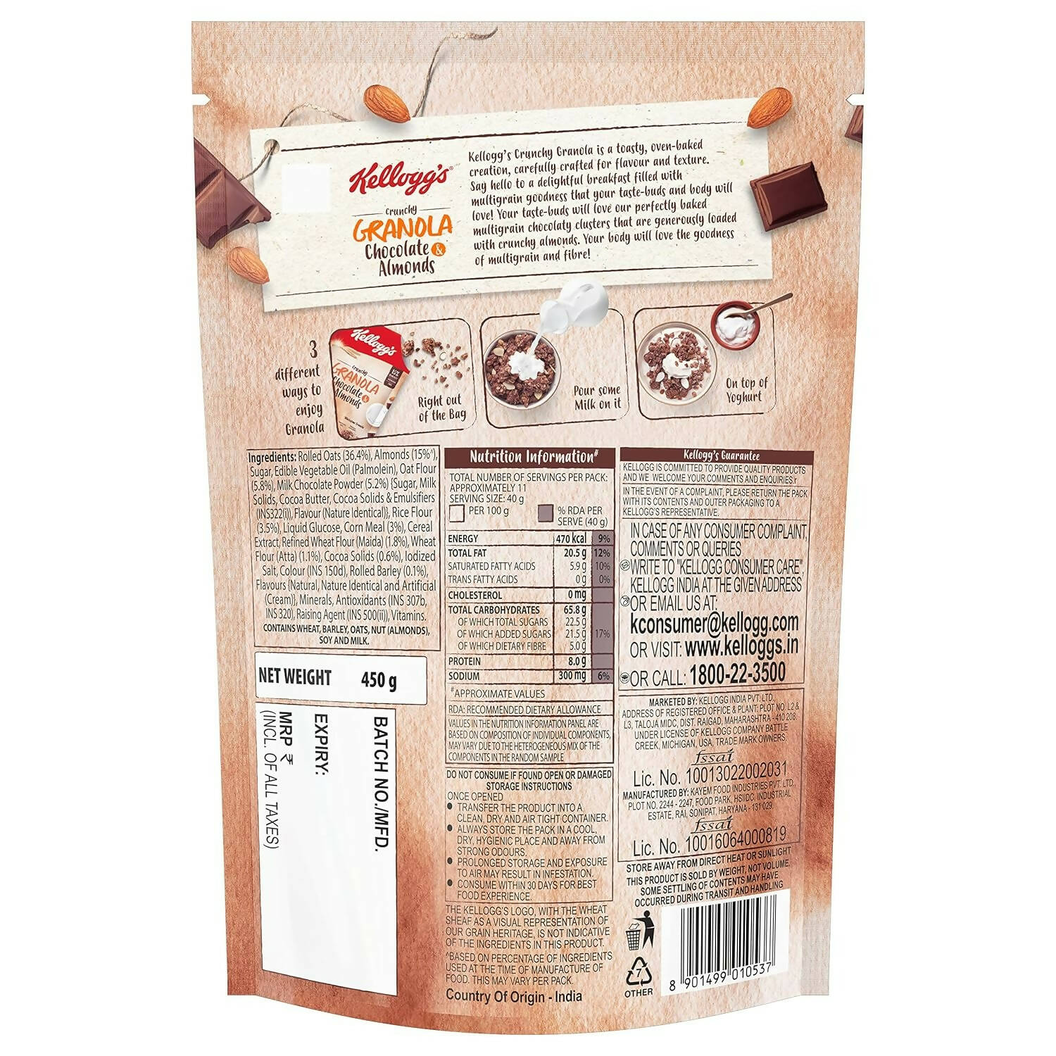 Kellogg's Crunchy Granola Chocolate & Almonds Kellogg's