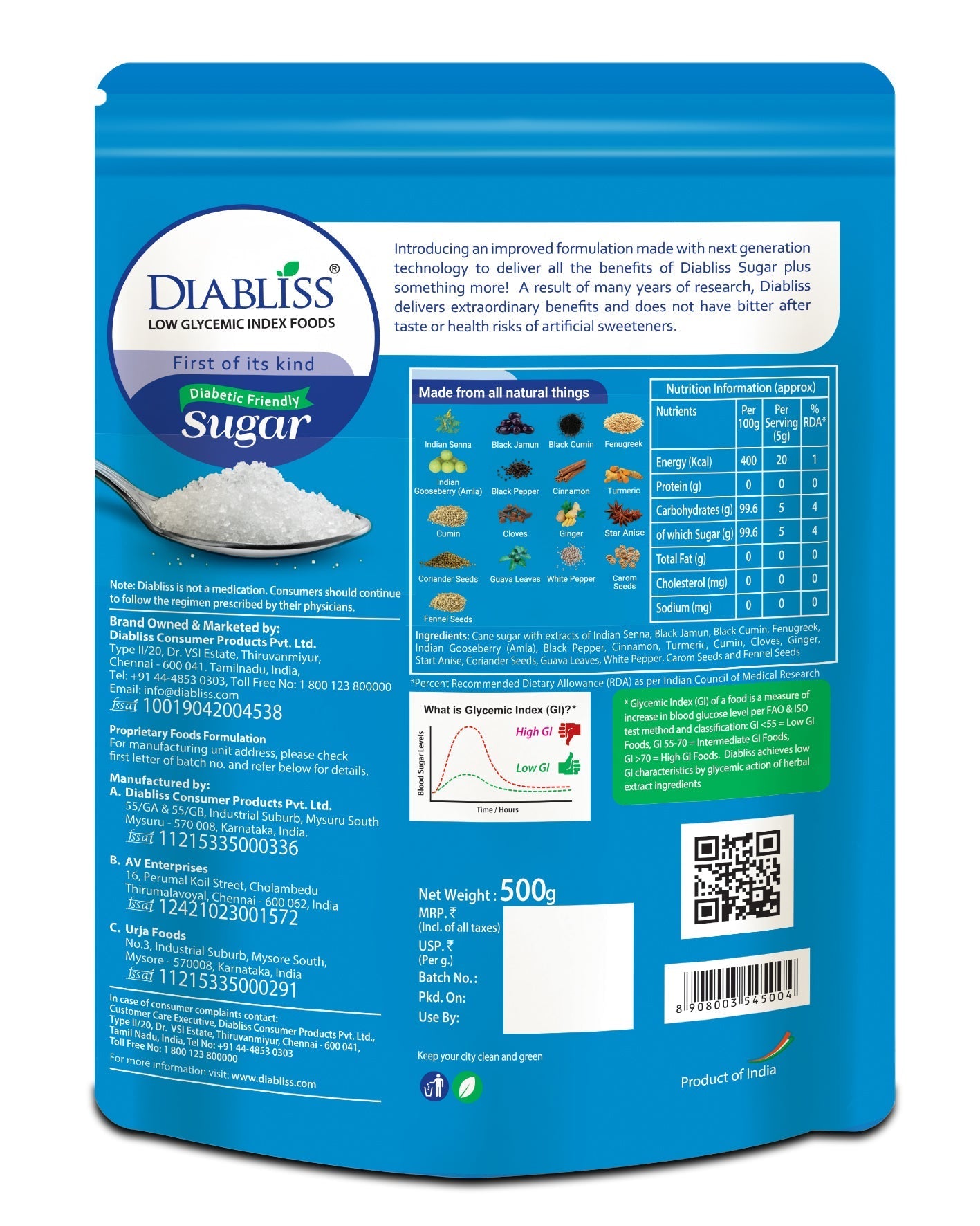 Diabliss Diabetic Friendly Sugar Diabliss