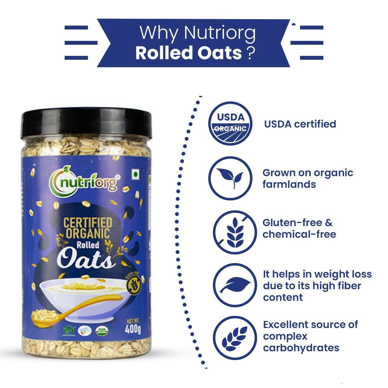 Nutriorg Certified Organic Rolled Oats Nutriorg