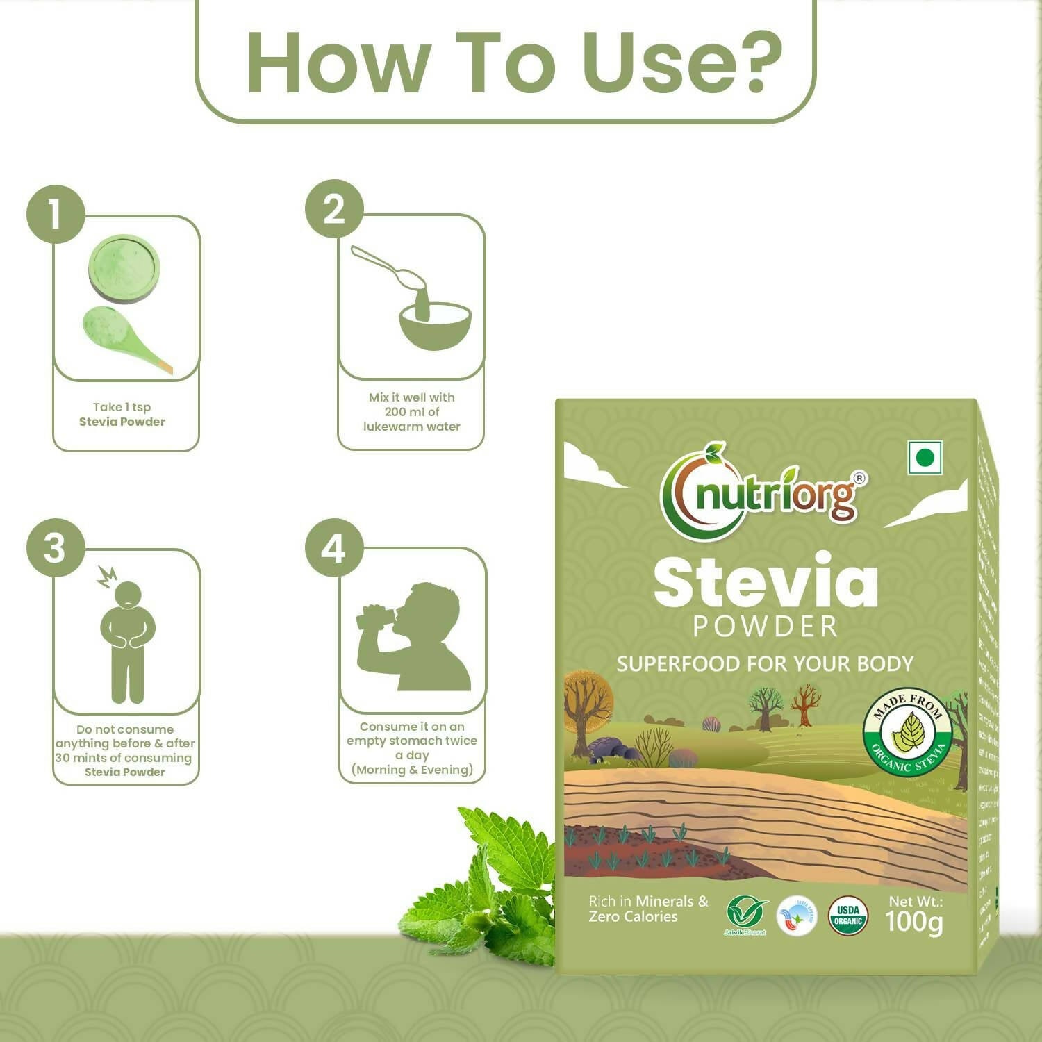Nutriorg Certified Organic Stevia Powder Nutriorg