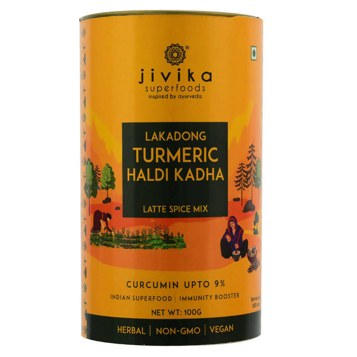 Jivika Naturals Lakadong Turmeric Haldi Kadha Latte Spice Mix Jivika Naturals