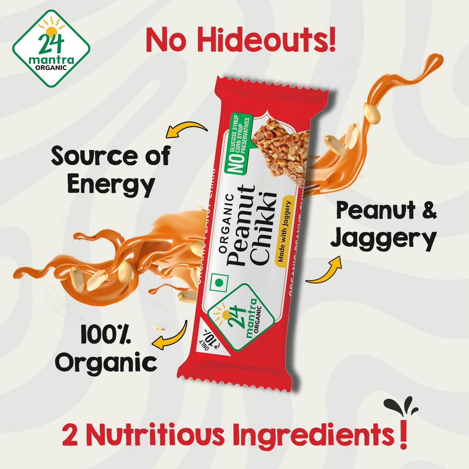 24 Mantra Organic Peanut Chikki 24 Mantra Organic