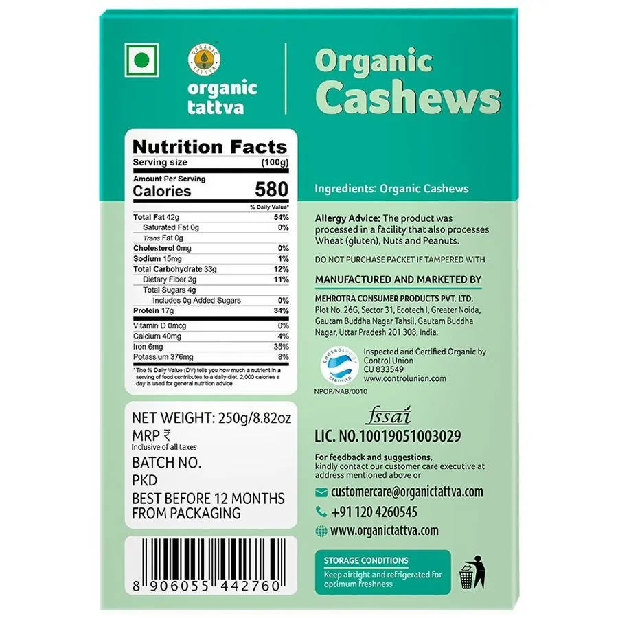 Organic Tattva Cashews Organic Tattva