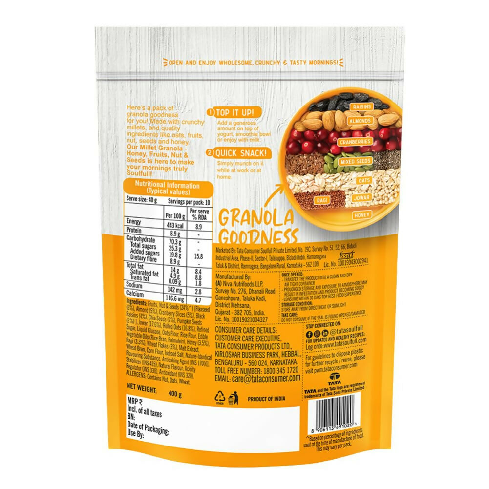 Tata Soulfull Millet Granola (Honey, Fruits, Nuts & Seeds) Tata Soulfull