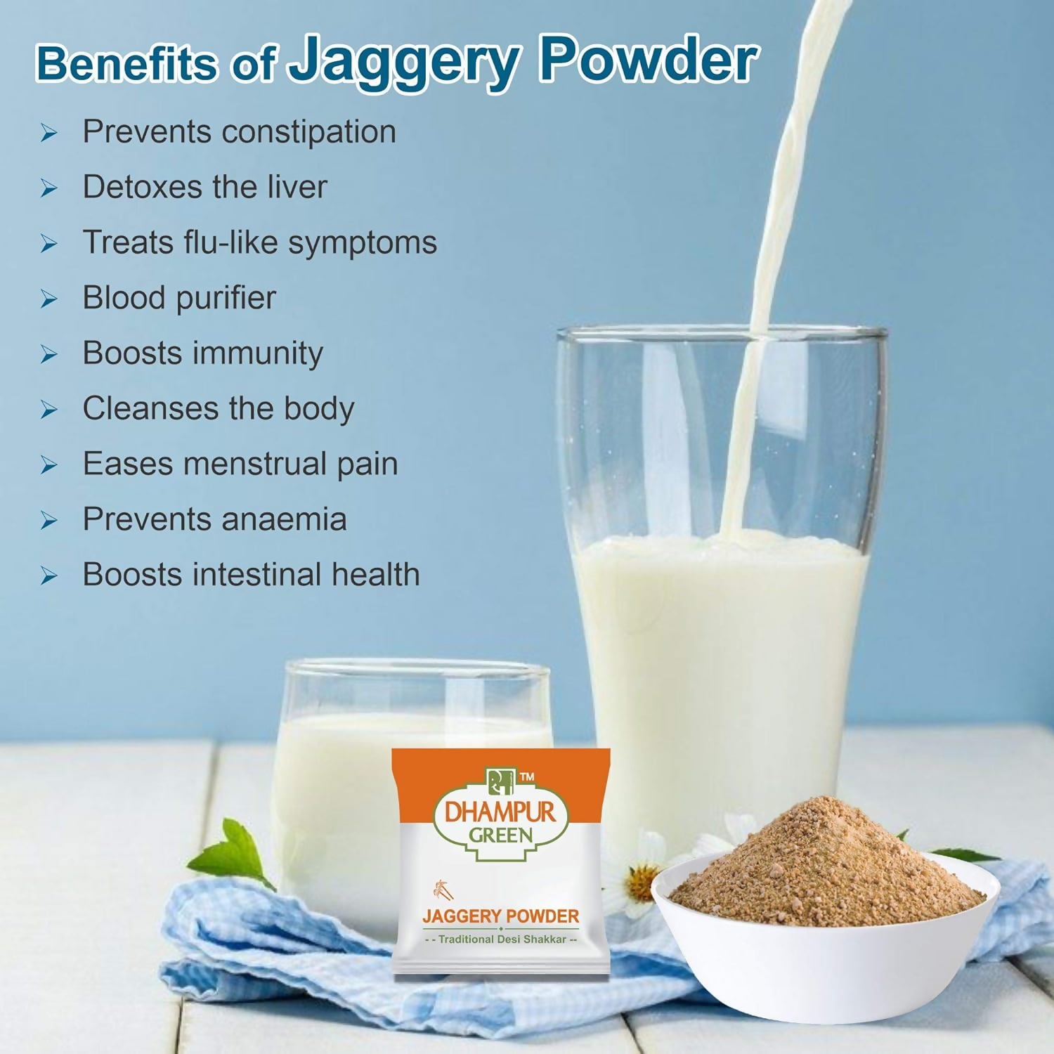 Dhampur Green Jaggery Powder Sachets Dhampur Green
