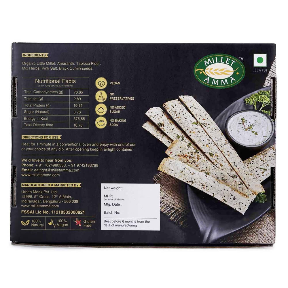 Millet Amma Organic Millet Lavash (Gluten Free) Millet Amma