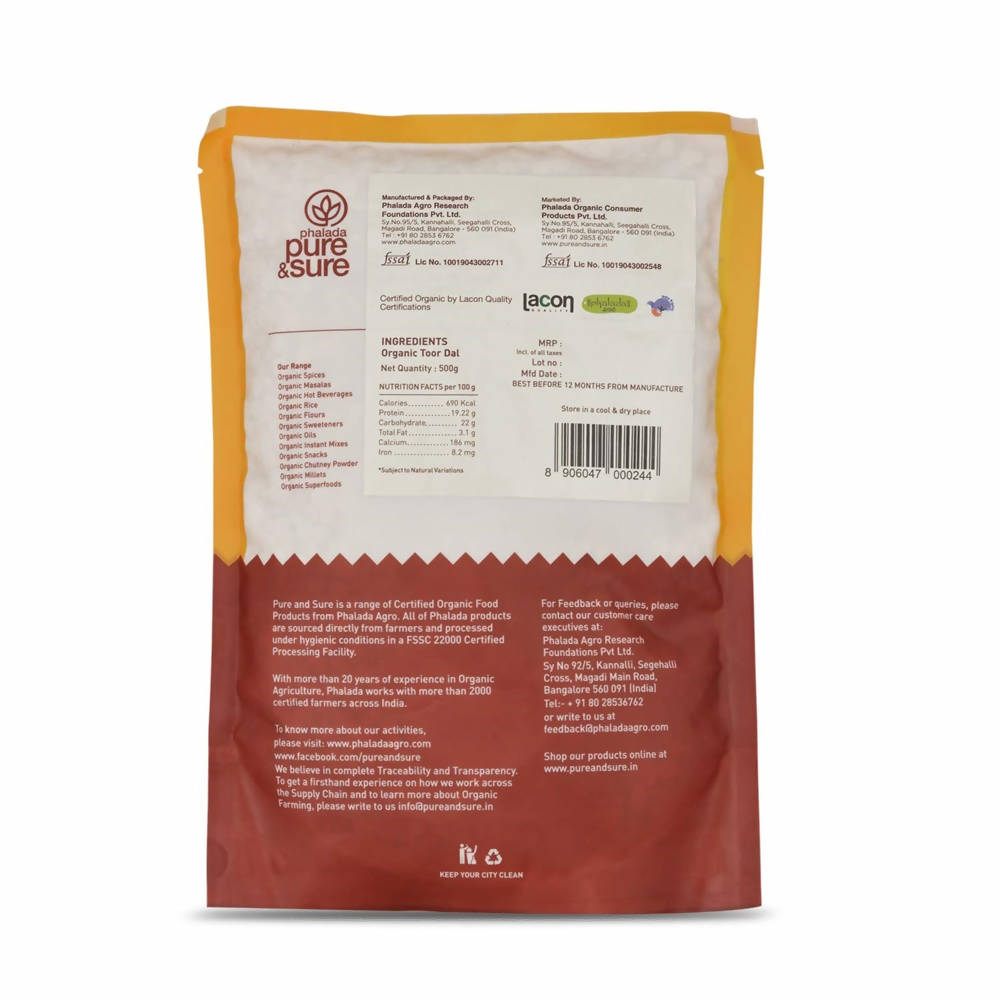 Pure & Sure Toor Dal Traditional Organic Pulses Pure & Sure