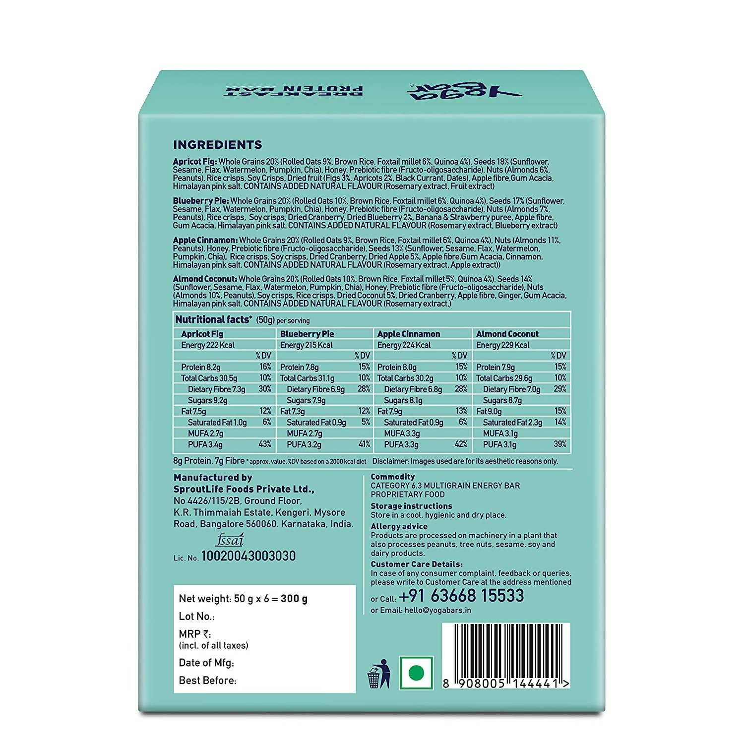 Yoga Bar Breakfast Protein Variety Box - Dark Chocolate Flavour Premium Super Oats Combo Pack Yoga Bar