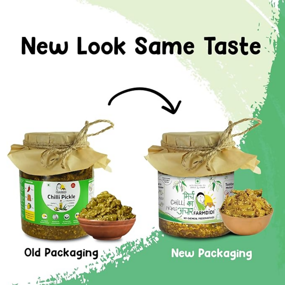 FarmDidi Spicy Green Chilli Pickle - Spicy FarmDidi
