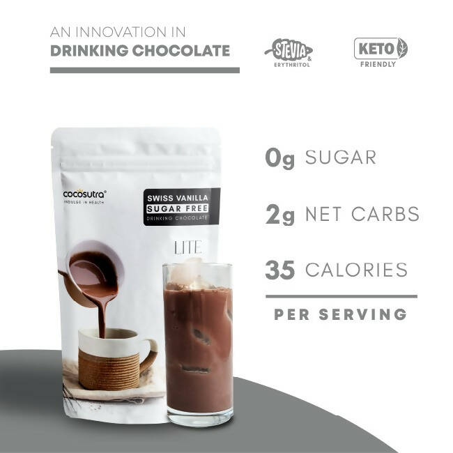 Cocosutra Lite - Sugar Free Drinking Chocolate Mix - Swiss Vanilla Cocosutra