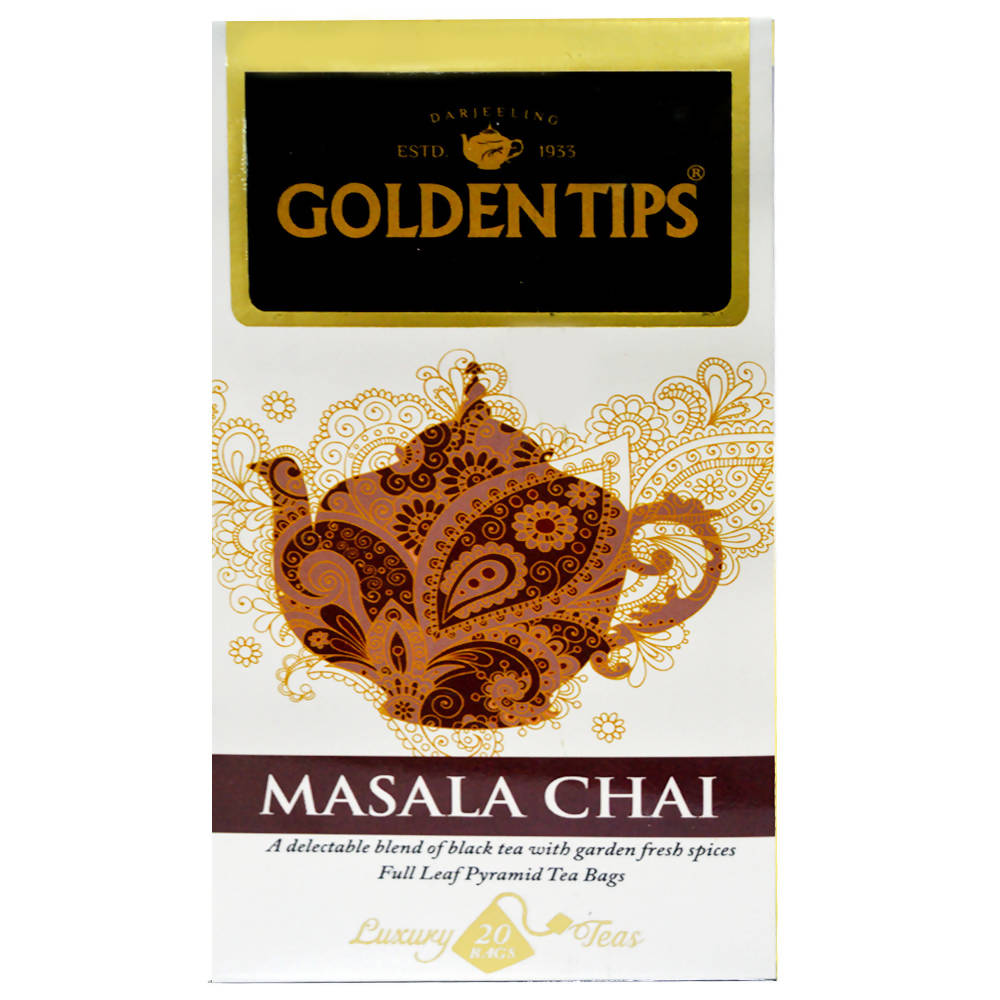 Golden Tips Masala Chai Full Leaf Pyramid Tea Bags - Safuron