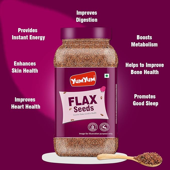 Yum Yum Roasted & Salted Flax Seeds Jar Yum Yum