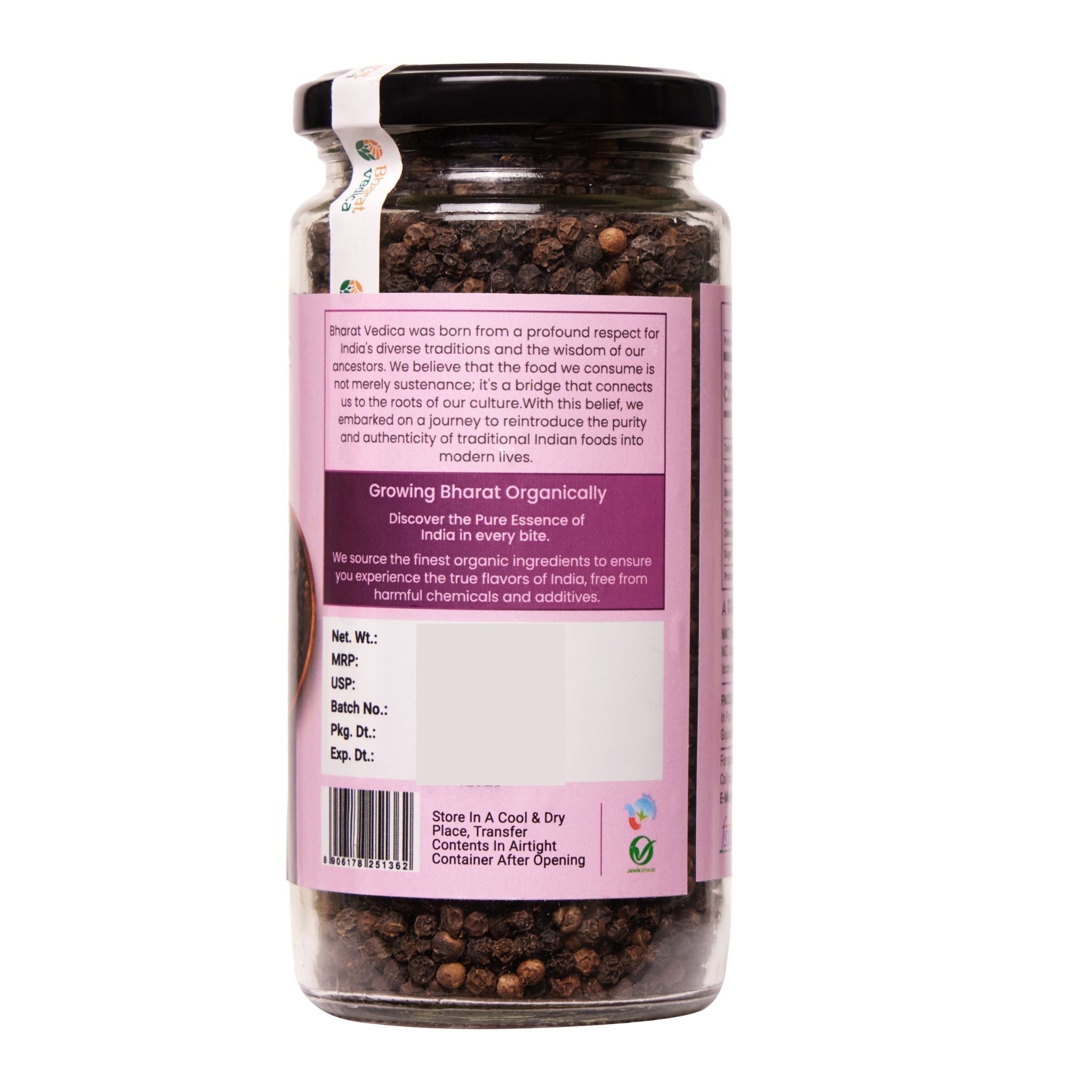 Bharat Vedica Organic Black Pepper - Kali Mirch Bharat Vedica