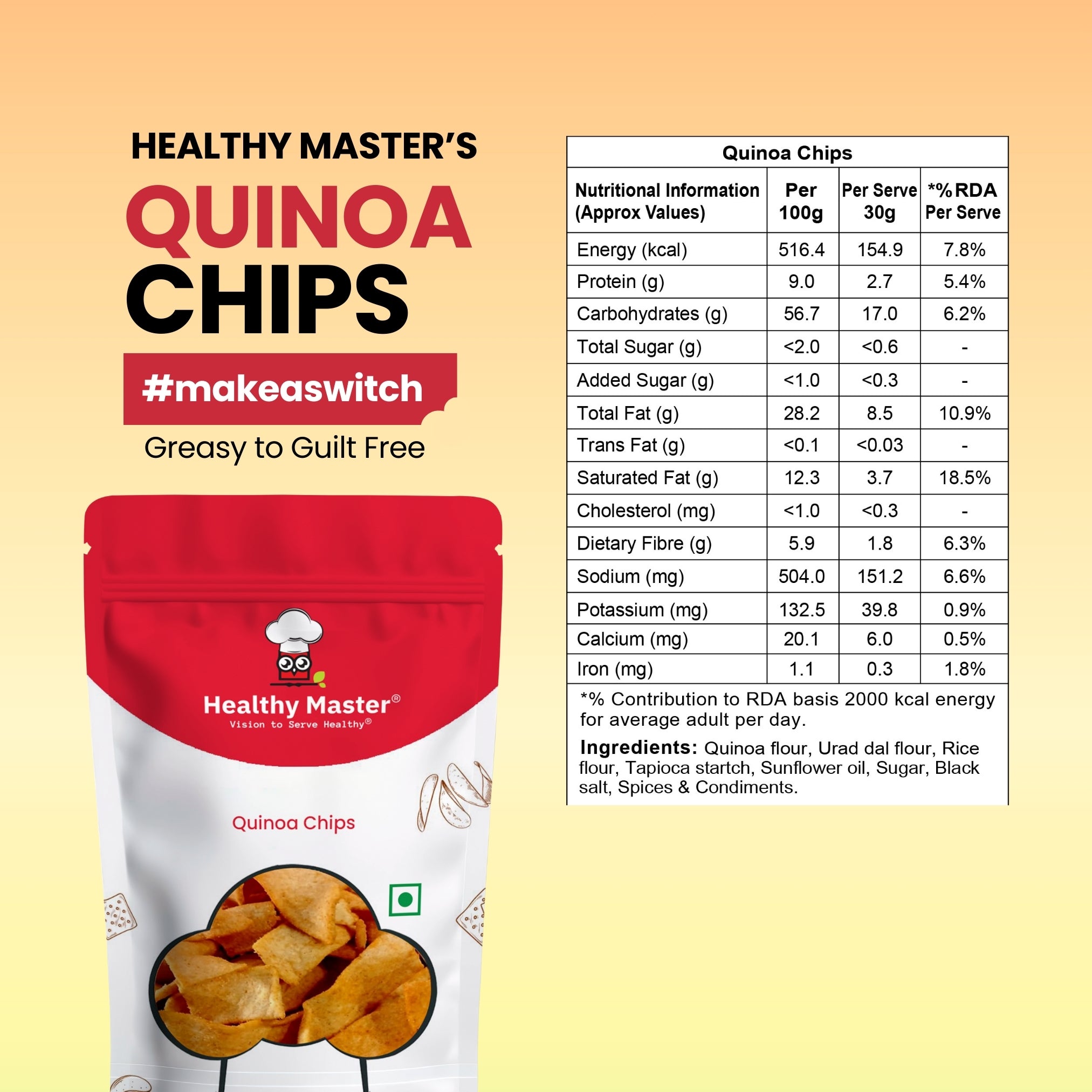 Healthy Master Light & Crispy Quinoa Chips | Millet Chips Healthy Master