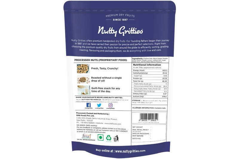 Nutty Gritties Southern Pepper Cashew Nuts Nutty Gritties