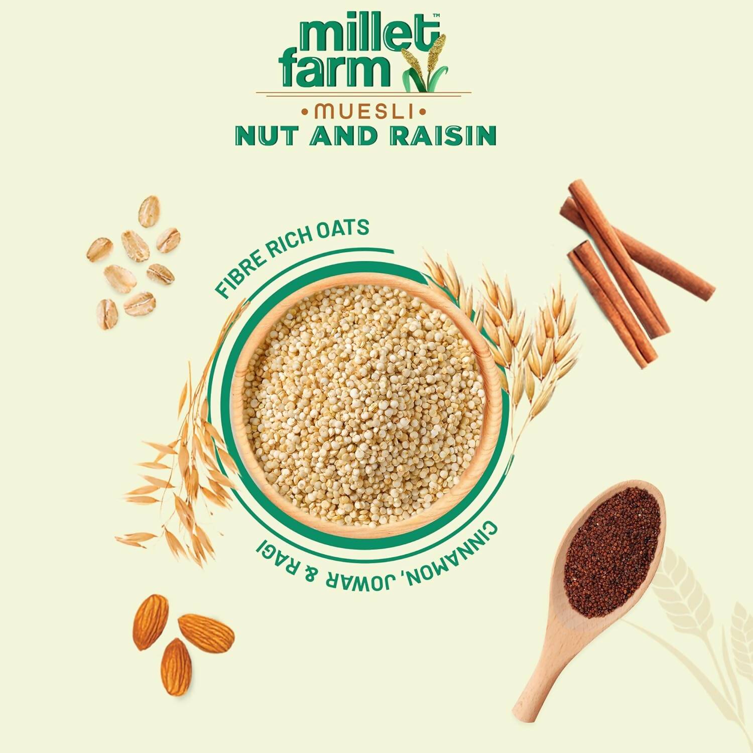 Bagrry's Millet Farm Nut & Raisin Muesli with Jowar and Ragi Bagrry's