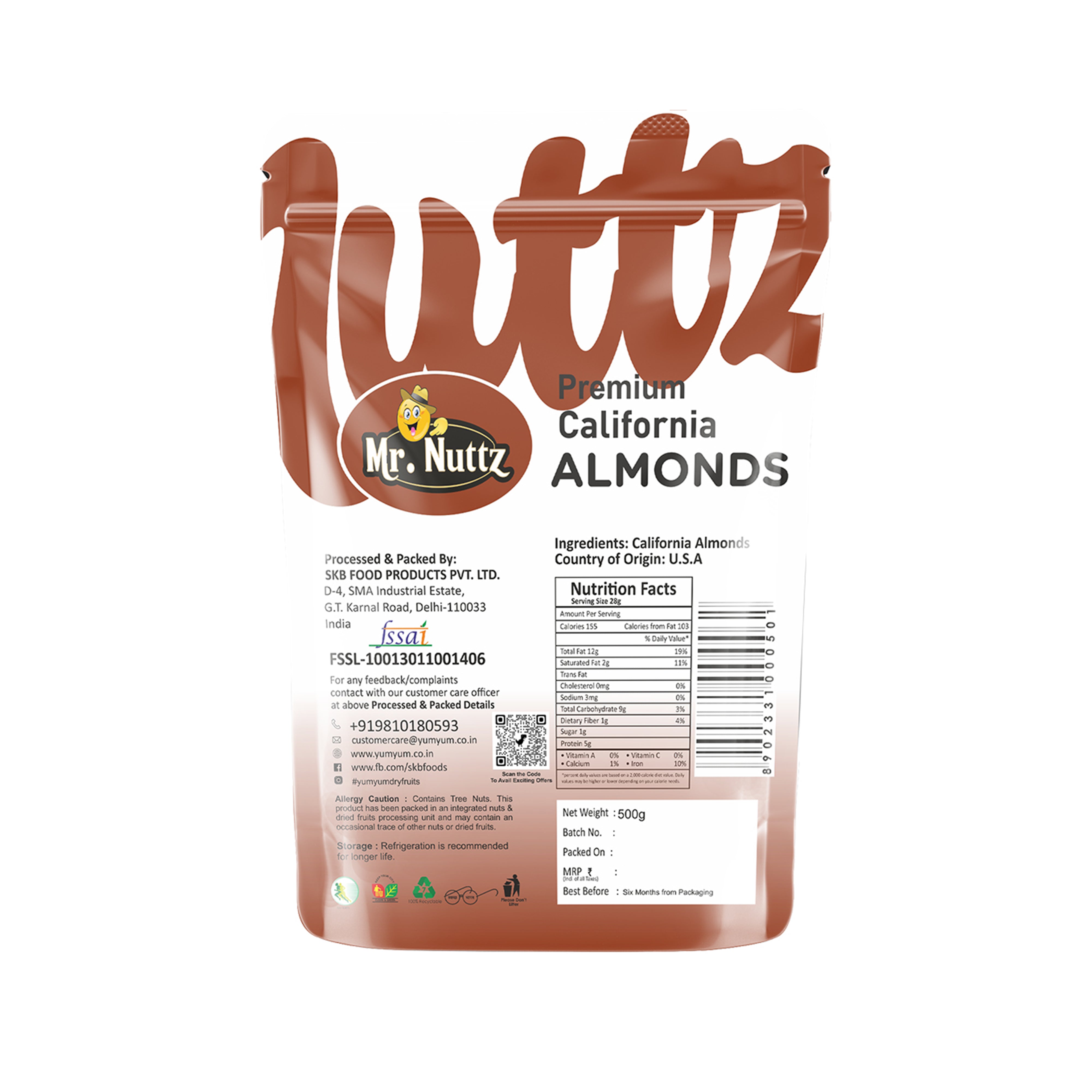 Mr. Nuttz California Almonds Pouch Yum Yum