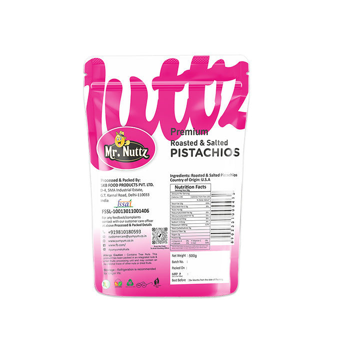 Mr. Nuttz Roasted & Salted Pistachios Pouch Yum Yum