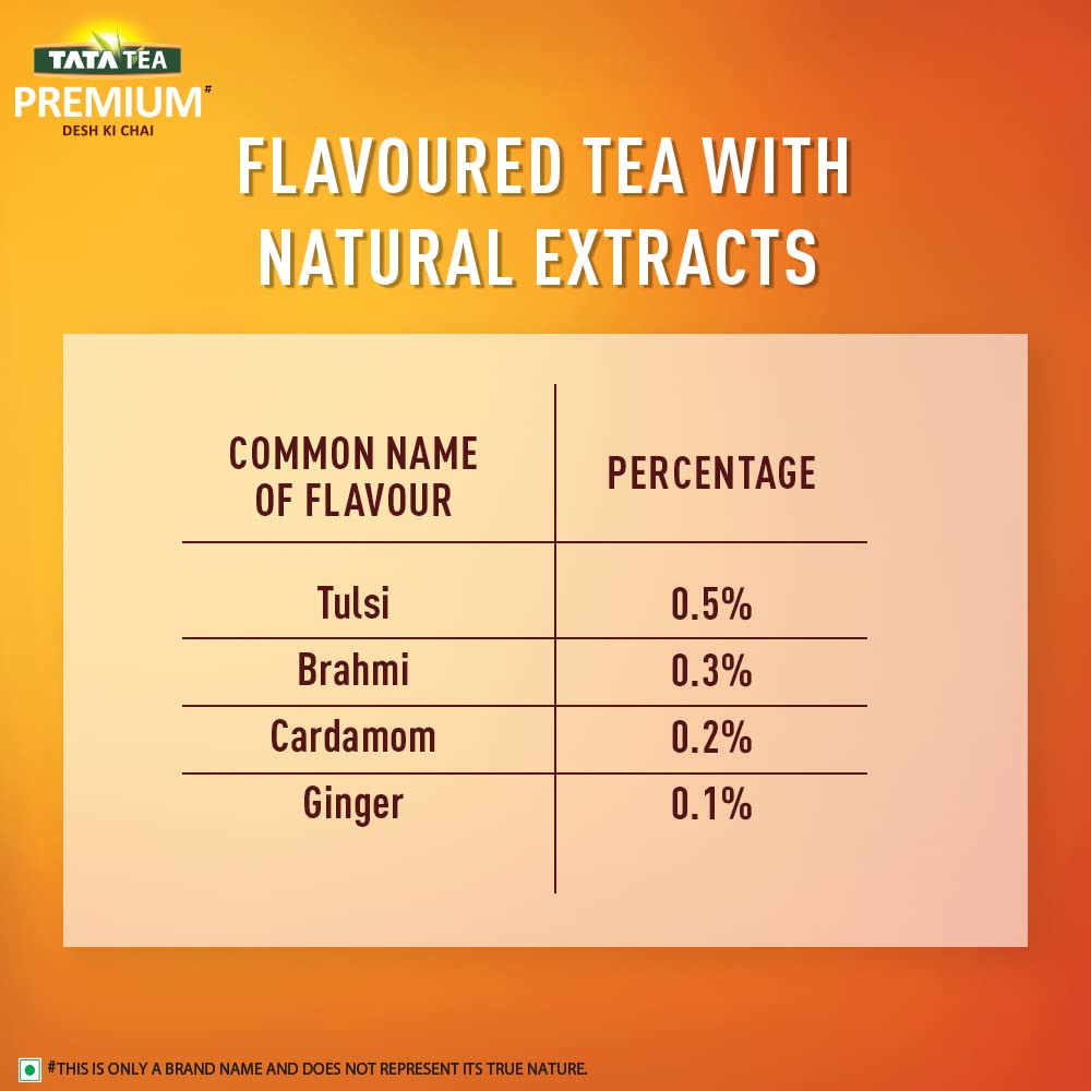 Tata Tea Teaveda Powder | Premium Assam Tea Leaves | Made With Goodness of Indian Herbals - Tulsi, Elaichi, Ginger & Brahmi Tata