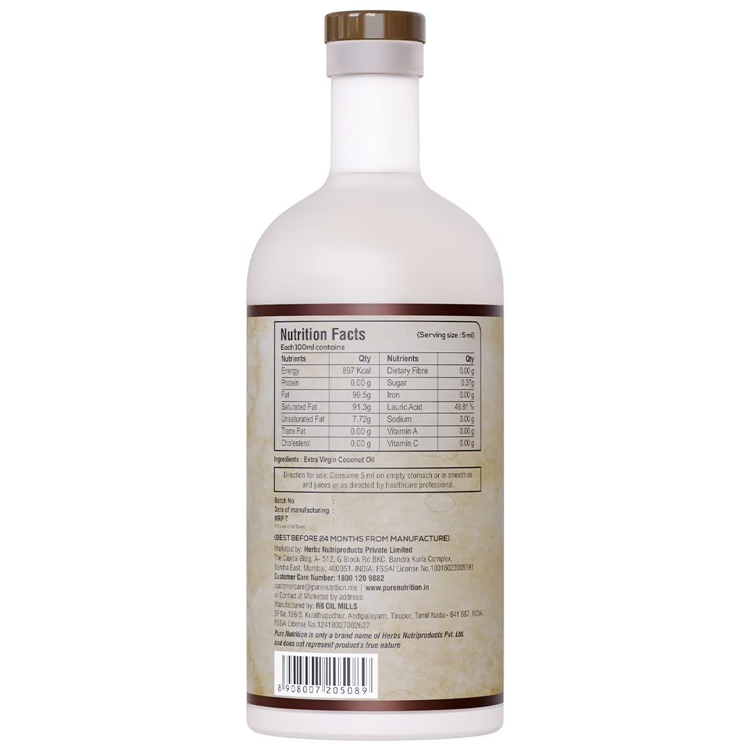 Pure Nutrition Cold Pressed Raw Virgin Coconut Oil Pure Nutrition