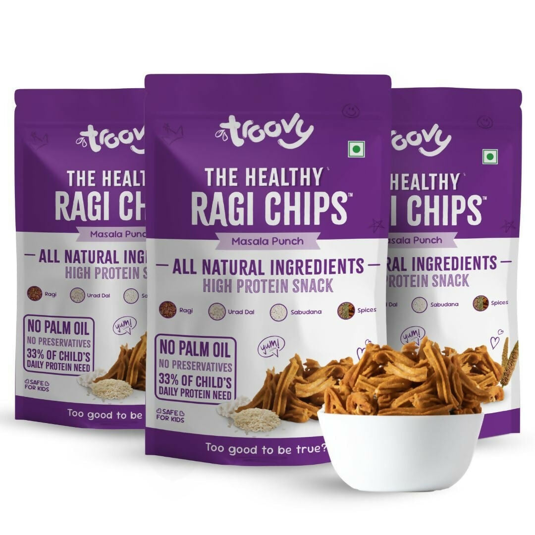 Troovy Healthy Masala Ragi Chips Tasty & High Protein Snacks - Safuron