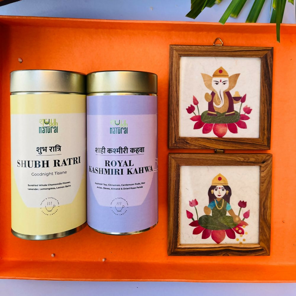 Shuddh Natural Festive Diwali Gift Hamper Ganesh Laxmi - Tea - Safuron