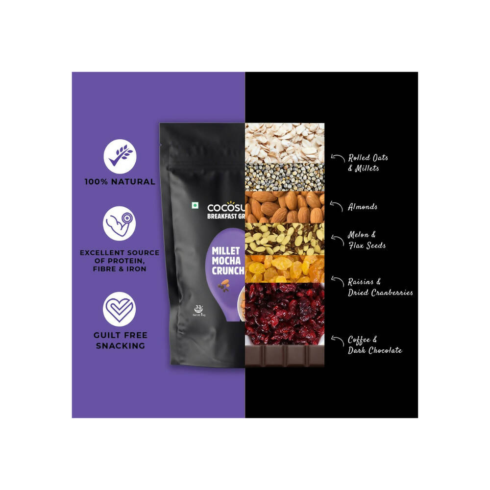 Cocosutra Millet Mocha Crunch Breakfast Granola Cocosutra