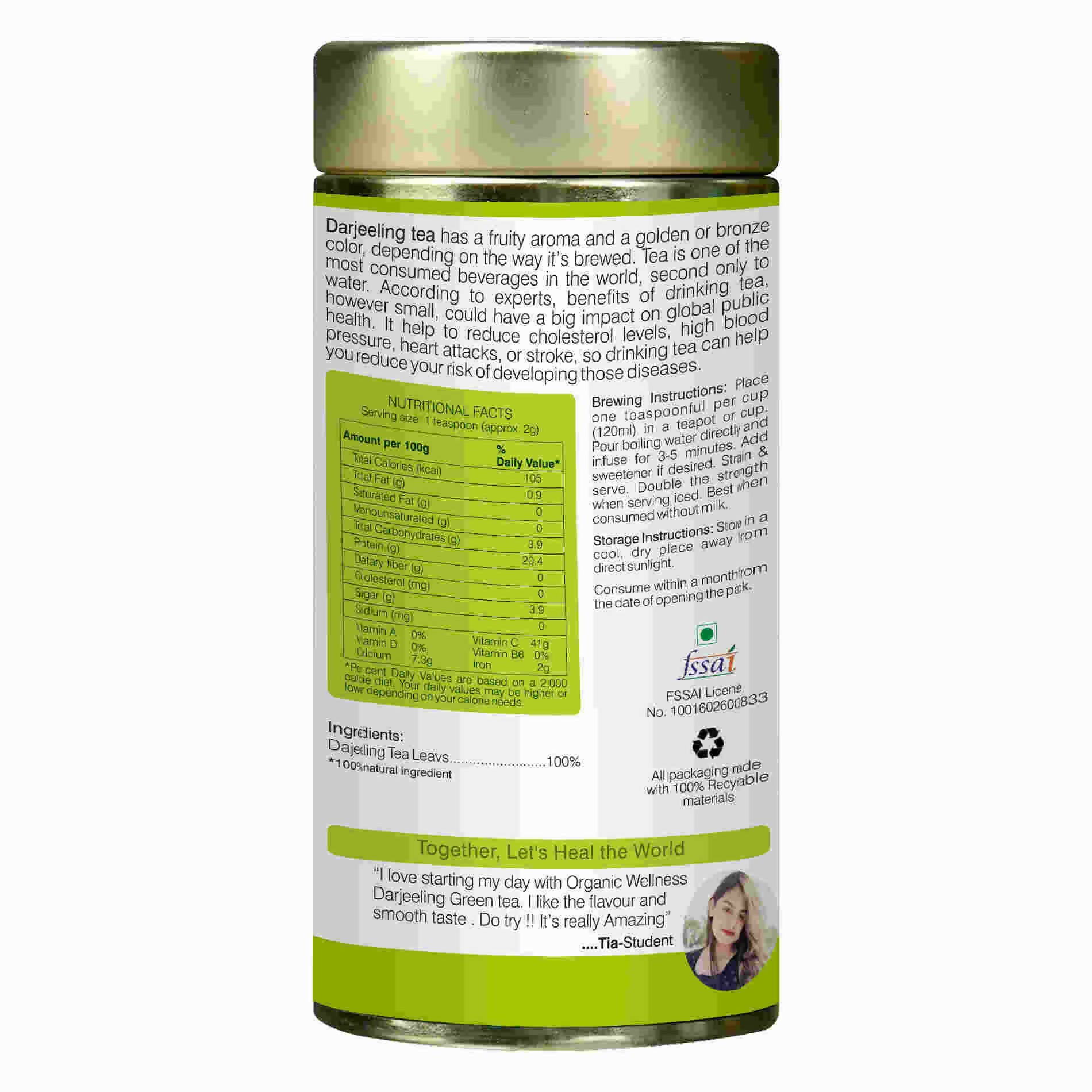 Organic Wellness Darjeeling Tea Organic Wellness