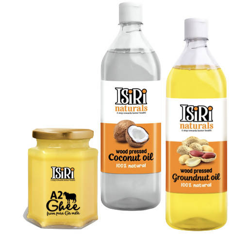 Isiri A2 Ghee + Coconut Oil + Groundnut Oil Combo - Safuron