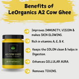 Le Organics A2 Cow Ghee | Cultured Desi Ghee | Homemade & Certified Organic Ghee Le Organics