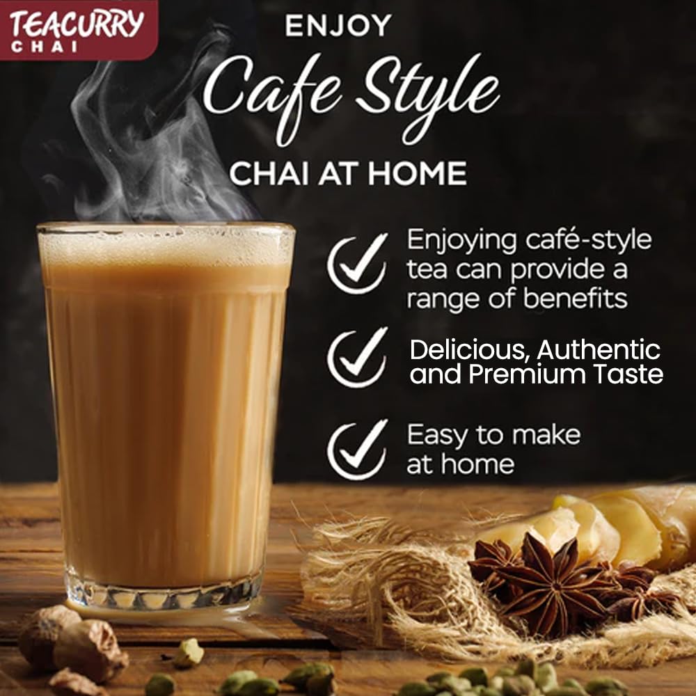 Teacurry Ginger Instant Tea Premix - Premium Ginger Premix Tea with Real Ginger Teacurry