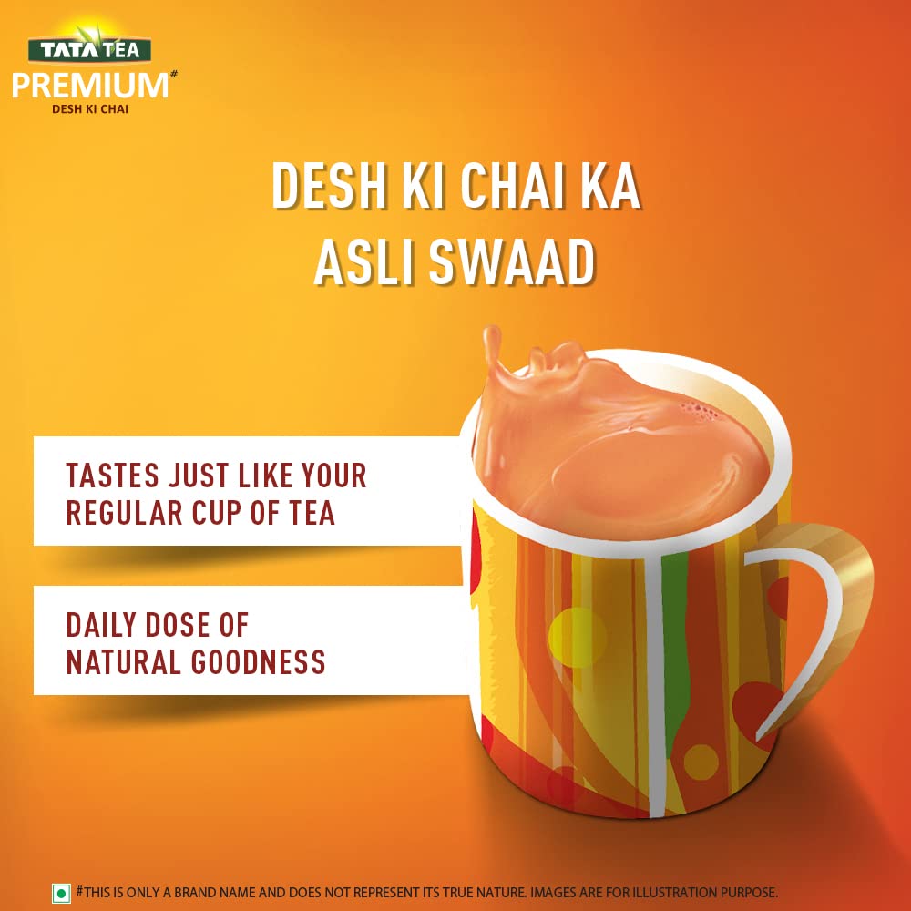 Tata Tea Teaveda Powder | Premium Assam Tea Leaves | Made With Goodness of Indian Herbals - Tulsi, Elaichi, Ginger & Brahmi Tata