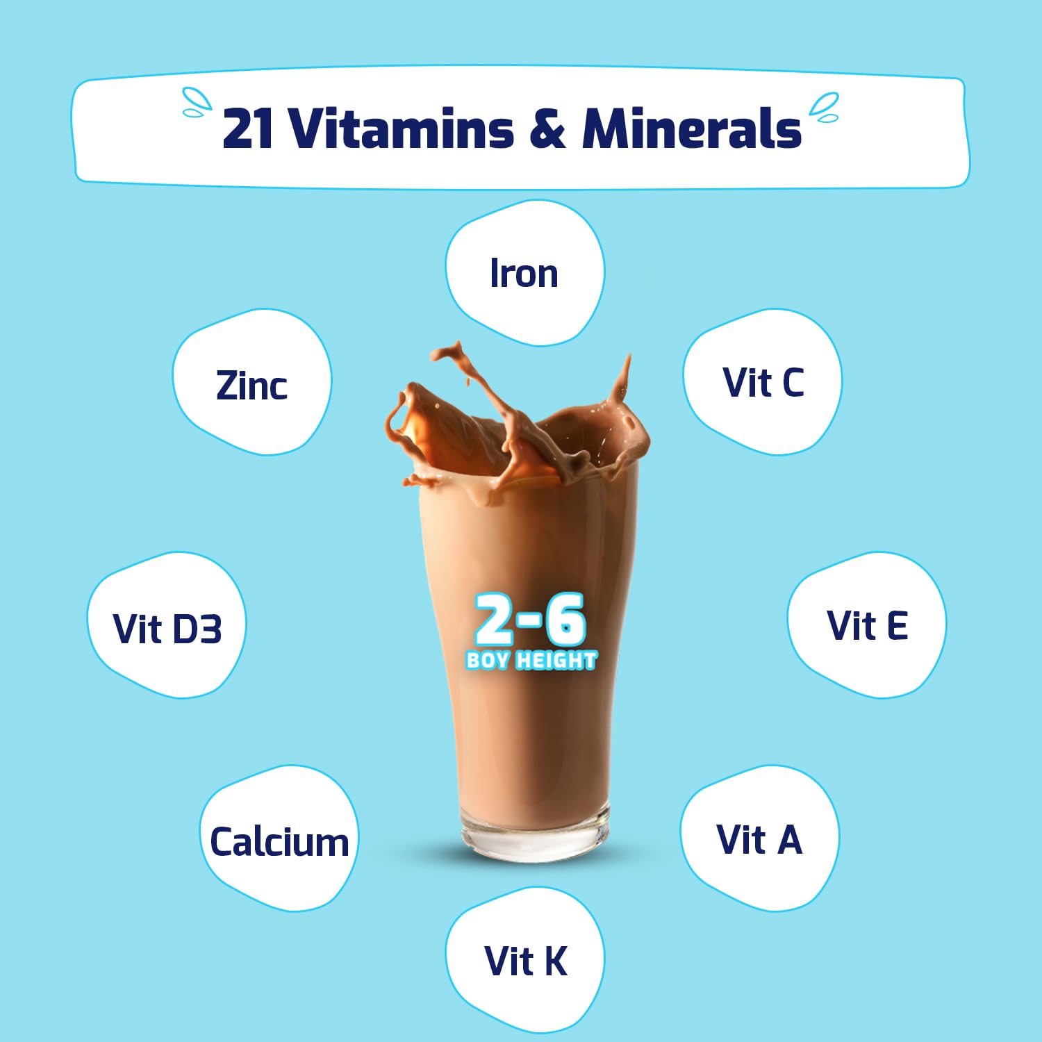 Gritzo Supermilk Height+ For 2-6Y Boys/Girls - Double Chocolate Flavor Gritzo